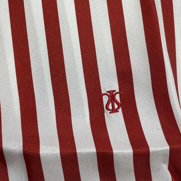 Lilysilk Women’s Silk Button‑Down Top Red/White Stripes Size M - Picture 8 of 9